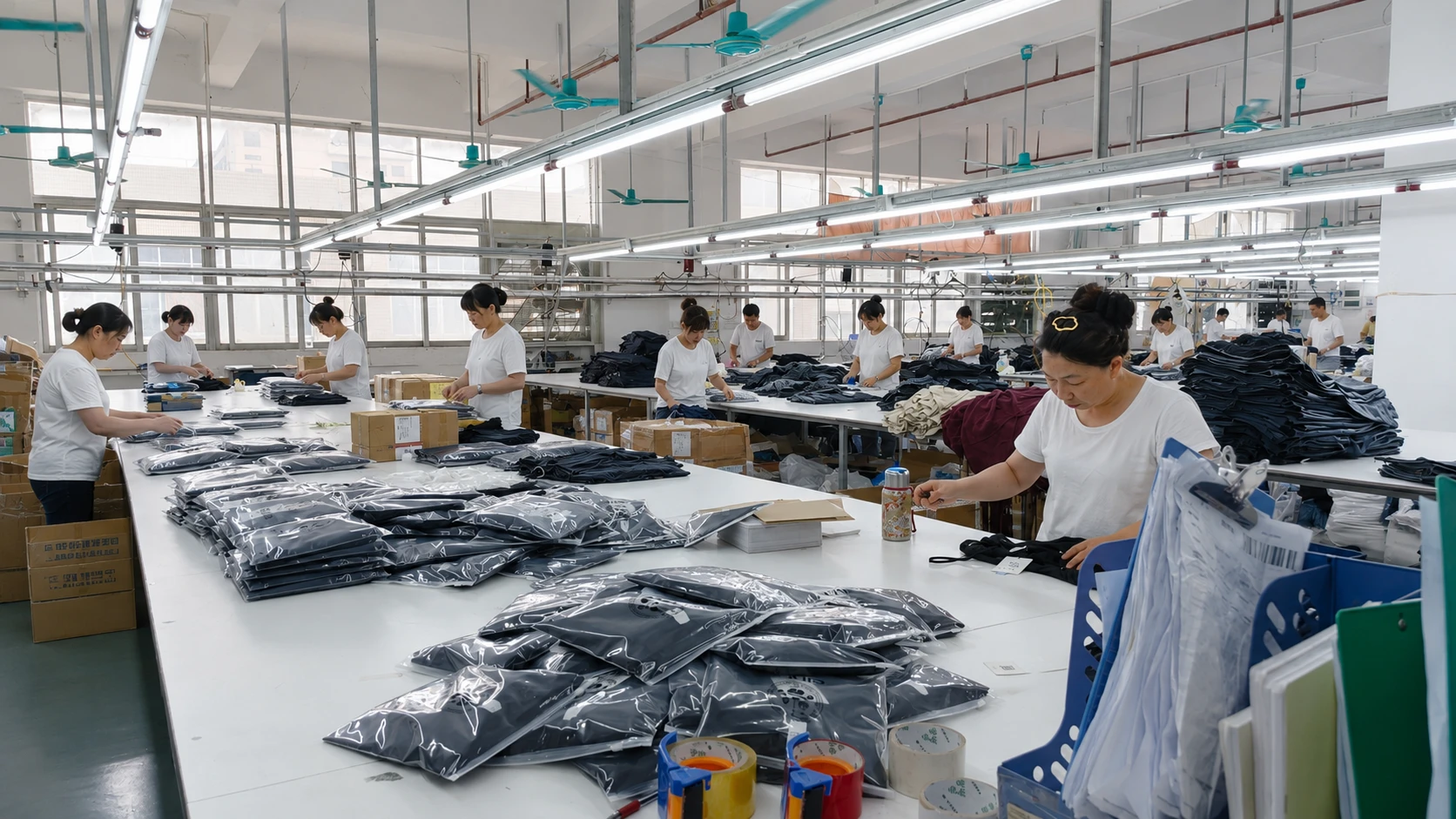 General apparel inspection and packaging work
