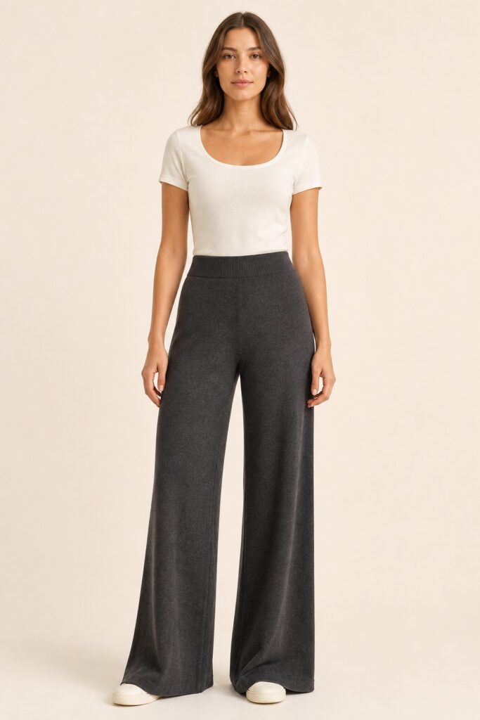 Custom Women's Wide-Leg Knit Pants front product image