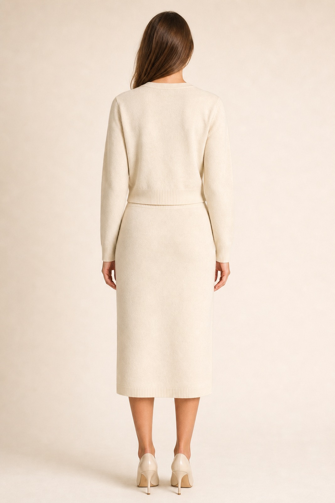 Custom Women's Cardigan & Midi Skirt Knit Set back product image