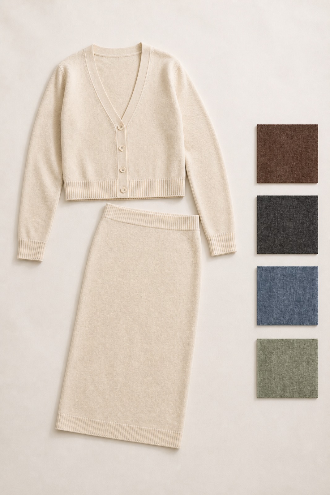 Custom Women's Cardigan & Midi Skirt Knit Set colors product image