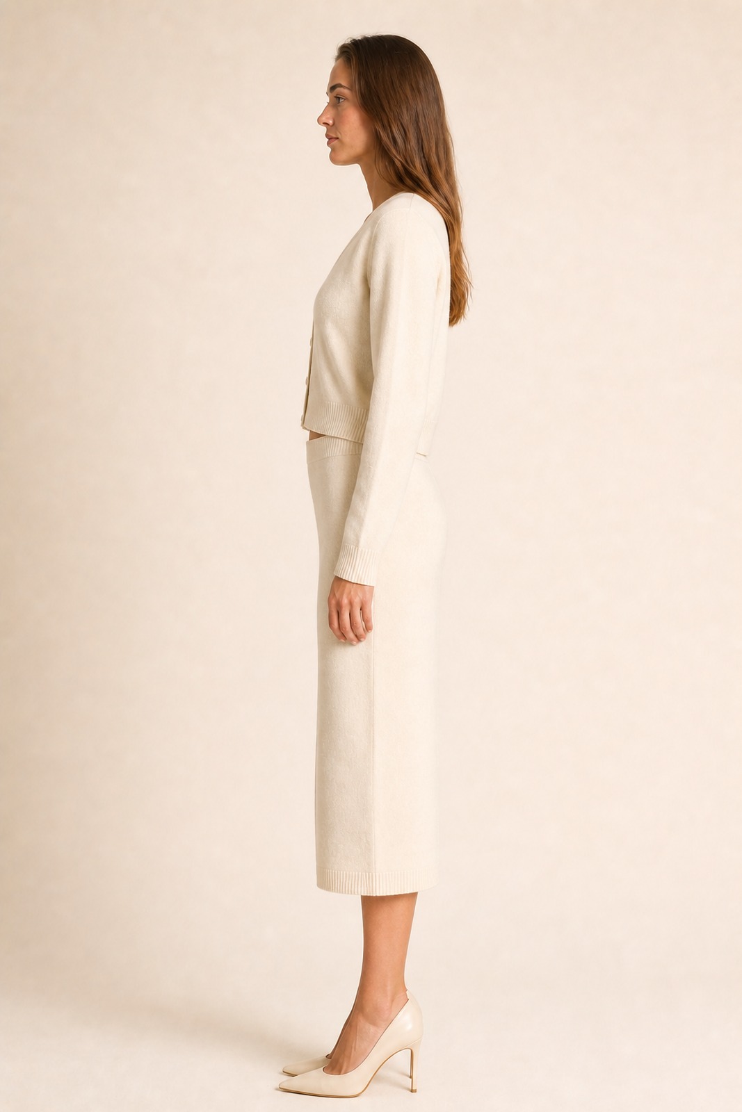 Custom Women's Cardigan & Midi Skirt Knit Set side product image