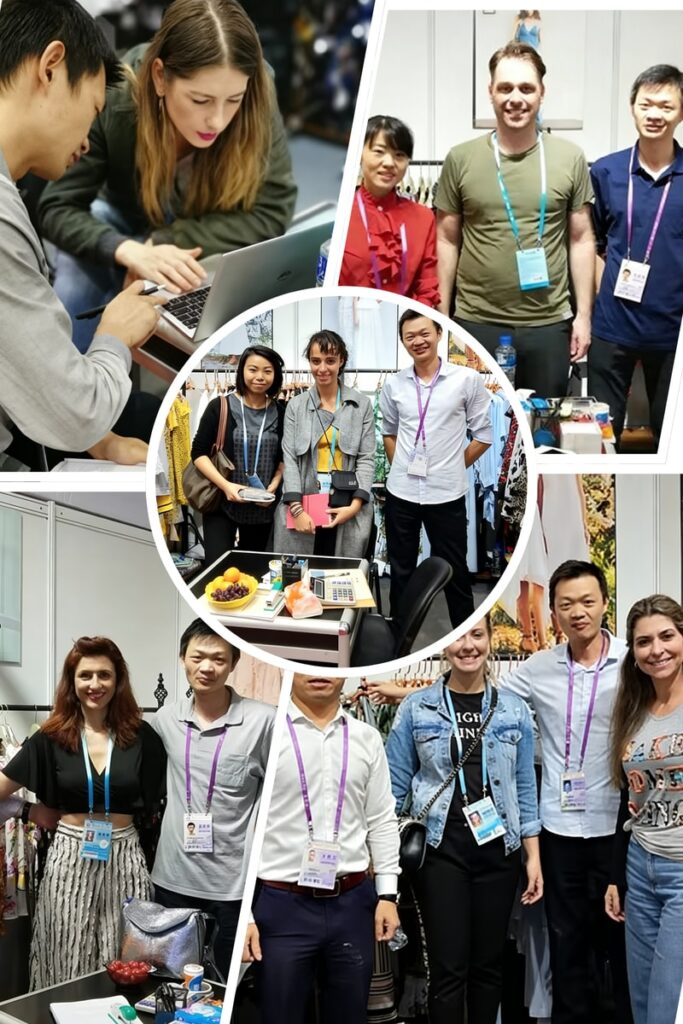YIDI team meeting buyers at apparel exhibitions